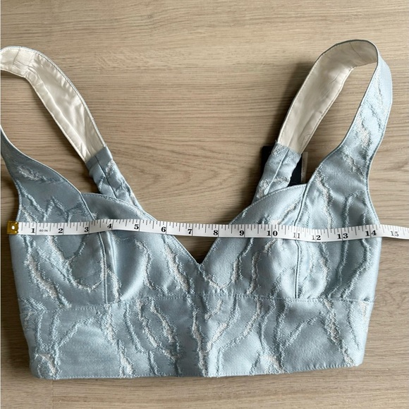 NWT Christian Pellizarri Blue Textured Bra Crop Top Made in Italy RARE - Picture 8 of 9